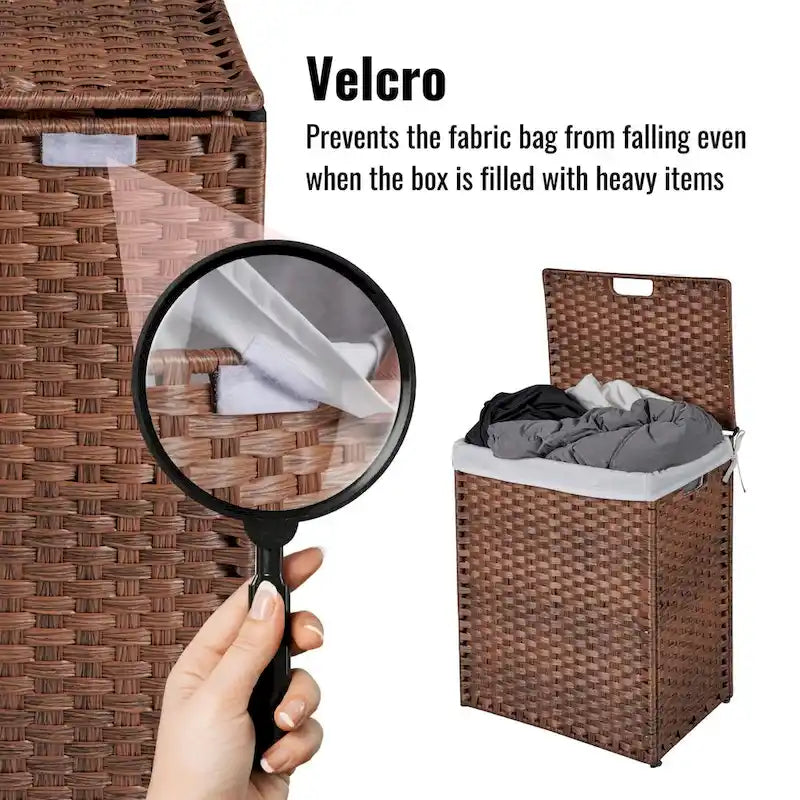 Laundry Hamper with Lid & 2 Removable Bags, 100L, Grey