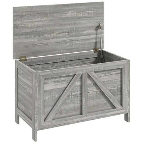 30" Farmhouse Storage Chest, Lift Top Box Organizer with Safety Hinge for Bedroom, Entryway, Living Room