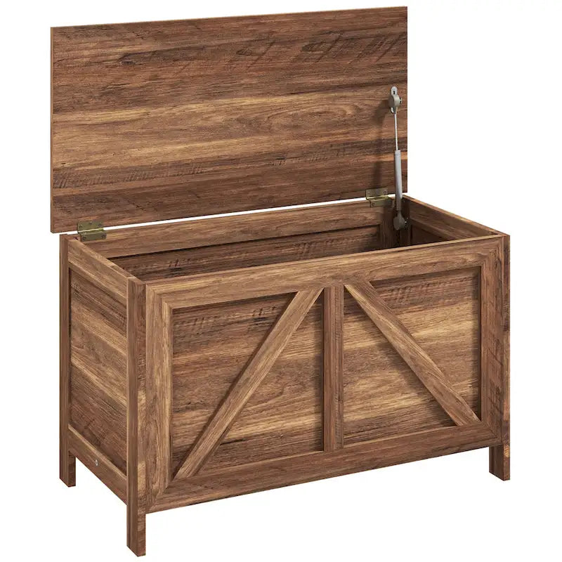 30" Farmhouse Storage Chest, Lift Top Box Organizer with Safety Hinge for Bedroom, Entryway, Living Room