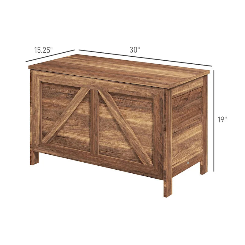 30" Farmhouse Storage Chest, Lift Top Box Organizer with Safety Hinge for Bedroom, Entryway, Living Room