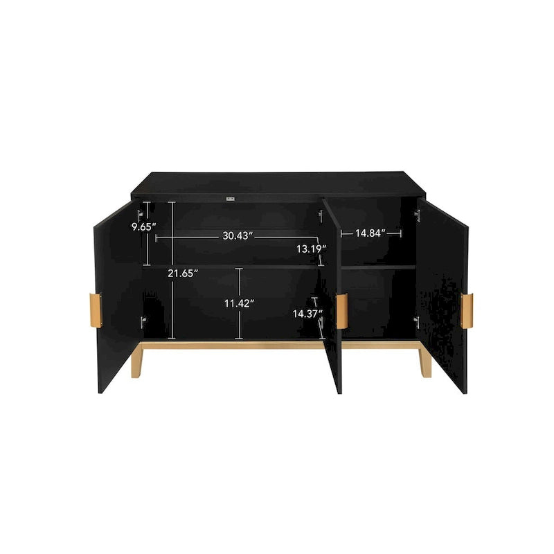 3-Door Storage Cabinet Sideboard Buffet with Adjustable Shelf