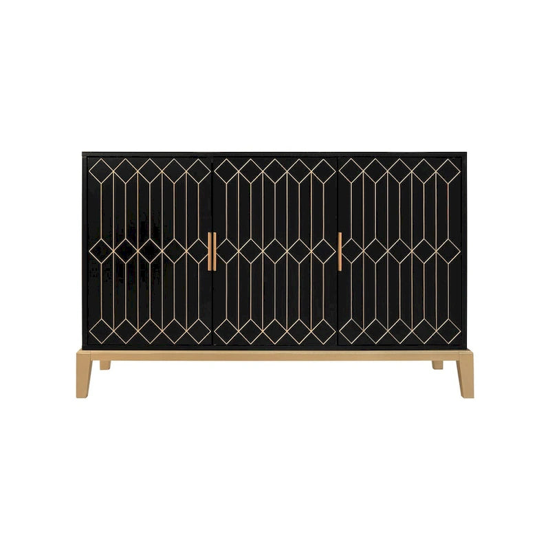 3-Door Storage Cabinet Sideboard Buffet with Adjustable Shelf
