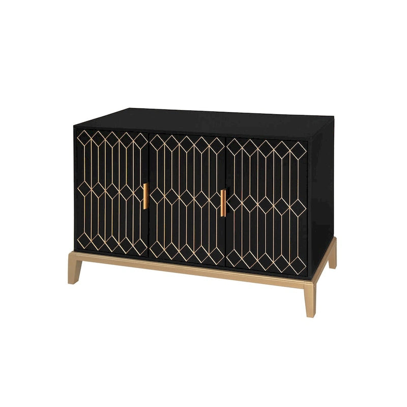 3-Door Storage Cabinet Sideboard Buffet with Adjustable Shelf