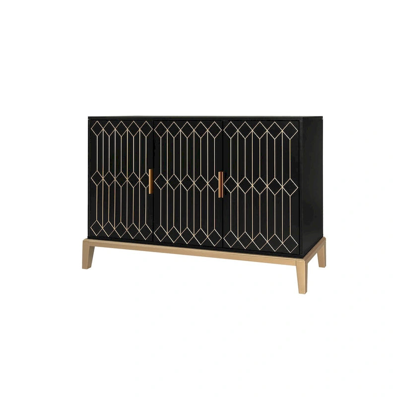 3-Door Storage Cabinet Sideboard Buffet with Adjustable Shelf