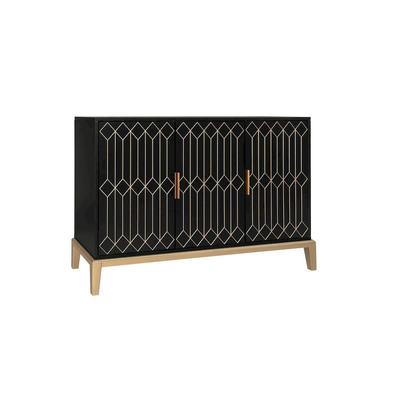 3-Door Storage Cabinet Sideboard Buffet with Adjustable Shelf