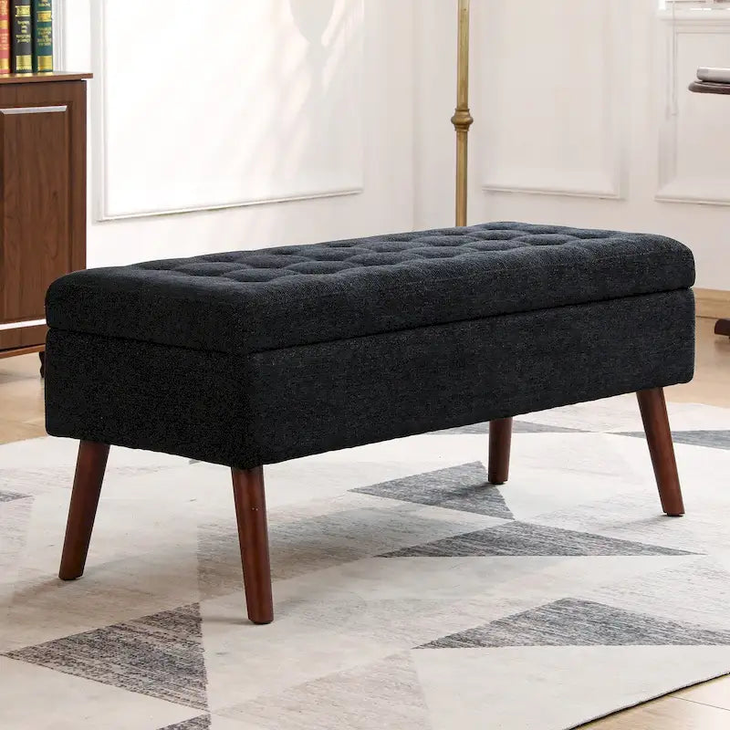 Storage Bench for Bedroom & Entryway – End of Bed Bench with Lift-Top Ottoman