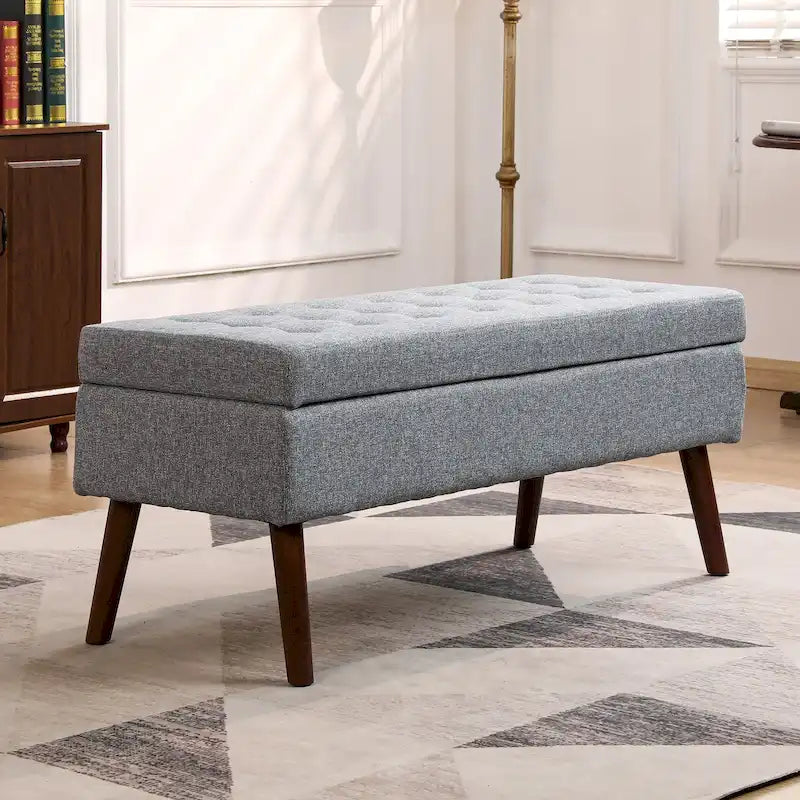 Storage Bench for Bedroom & Entryway – End of Bed Bench with Lift-Top Ottoman