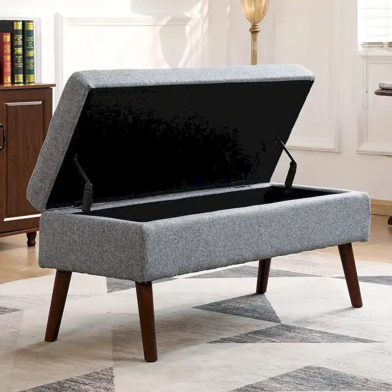 Storage Bench for Bedroom & Entryway – End of Bed Bench with Lift-Top Ottoman