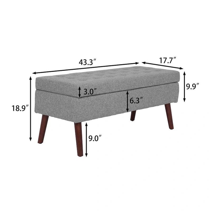 Storage Bench for Bedroom & Entryway – End of Bed Bench with Lift-Top Ottoman