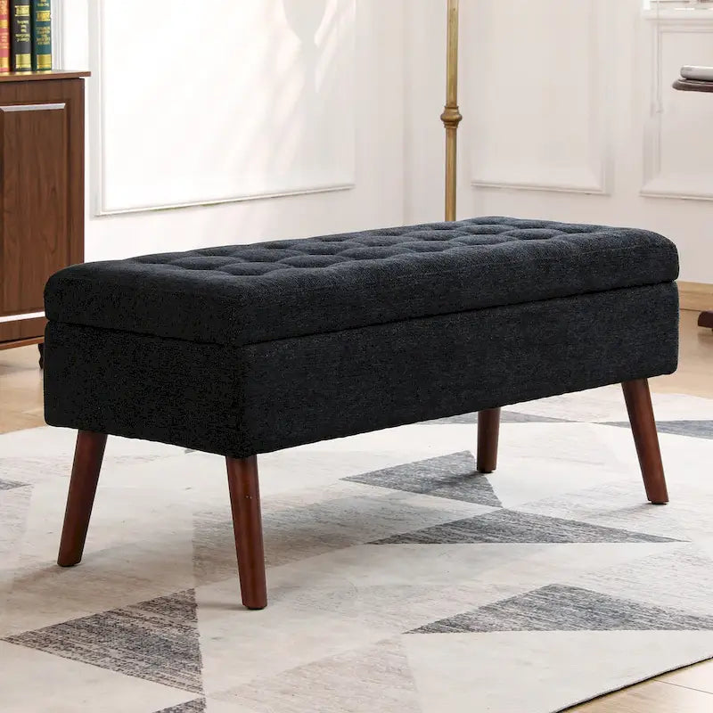 Storage Bench for Bedroom & Entryway – End of Bed Bench with Lift-Top Ottoman